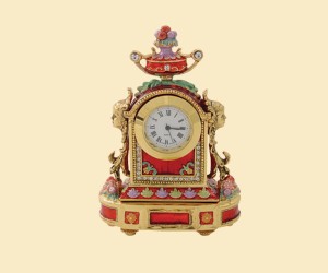 3337 Round Clock Jeweled Box