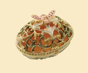 3343 Flower Bee Jeweled Box
