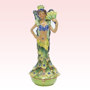 3408 Peacock Fairy Jeweled Box