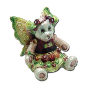3617 Flower Bear Pansy Jeweled Box