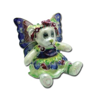 3618 Flower Bear Pansy Jeweled Box