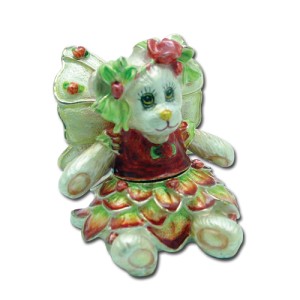 3619 Flower Bear Pansy Jeweled Box