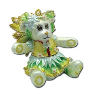 3621 Flower Bear Pansy Jeweled Box
