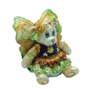 3622 Flower Bear Pansy Jeweled Box
