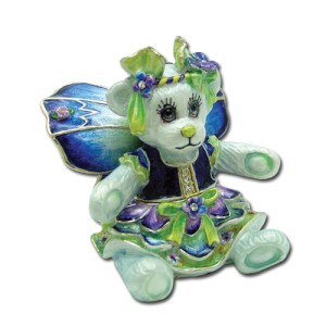3623 Flower Bear Pansy Jeweled Box