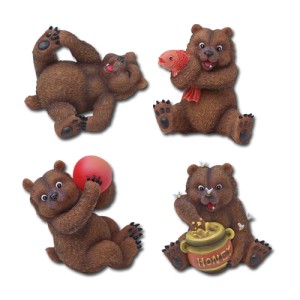 7634 Grizzly Bears Set of 4