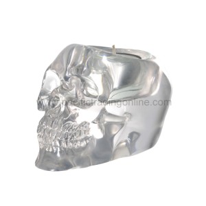 8375 Translucent Skull Candle Holder