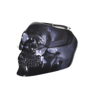 8376 Translucent Black Skull Candle Holder