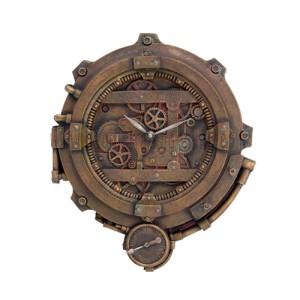 8658 Steampunk Clock With Thermometer