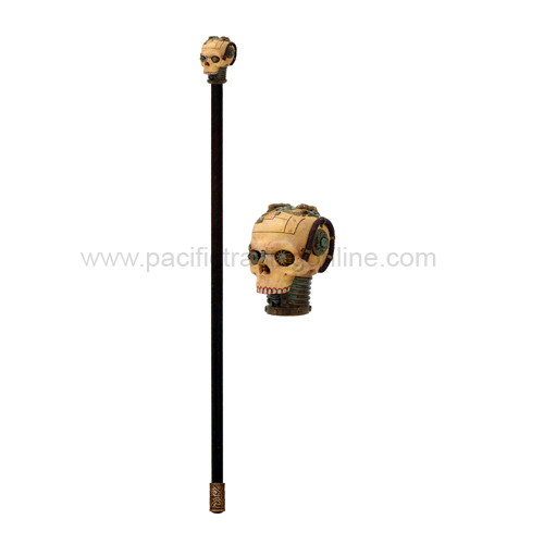 8887 Steampunk Skull Walking Cane