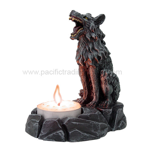8896 Wolf Tea Light Holder