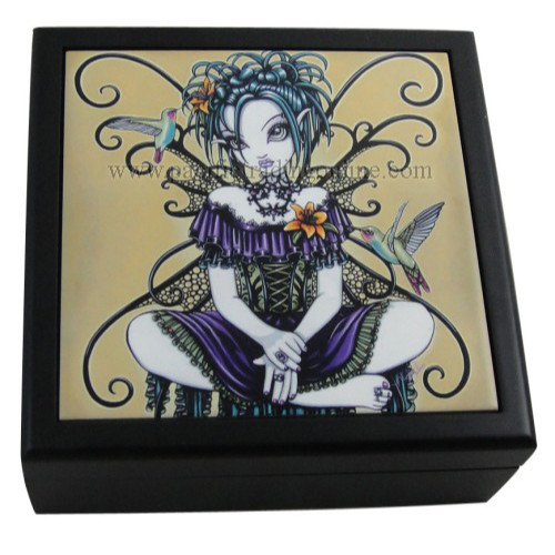 90123 Lilian Wooden Tile Box