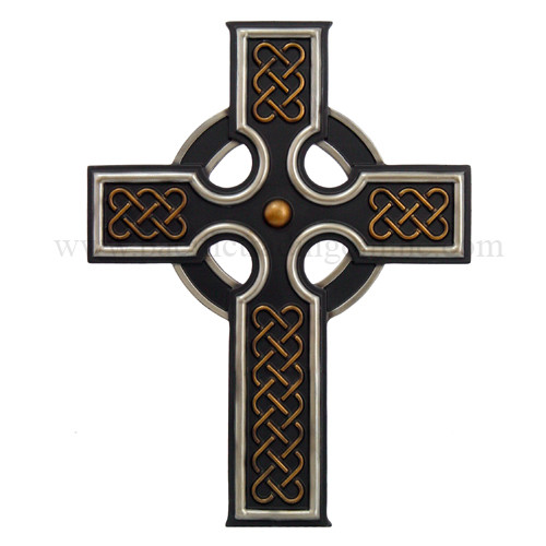 Celtic Rune Cross Wall Plaque Layered Artistic Design 12