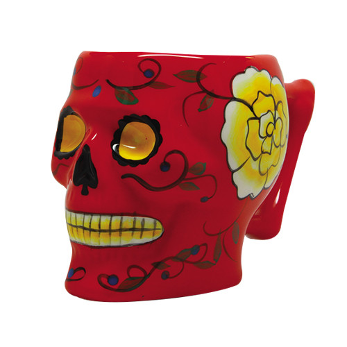 9336 Red Day of the Dead Skull Mug