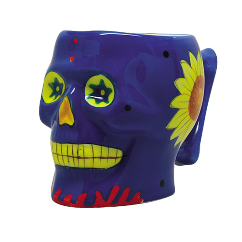 9337 Blue Day of the Dead Skull Mug