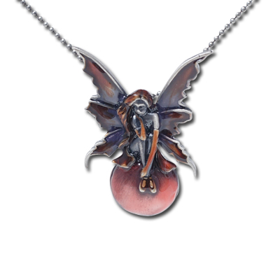 J207 Scarlet Bubble Rider Necklace