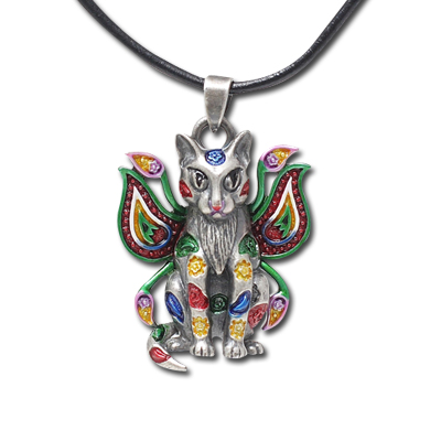 J249 Rainbow Paisley Necklace