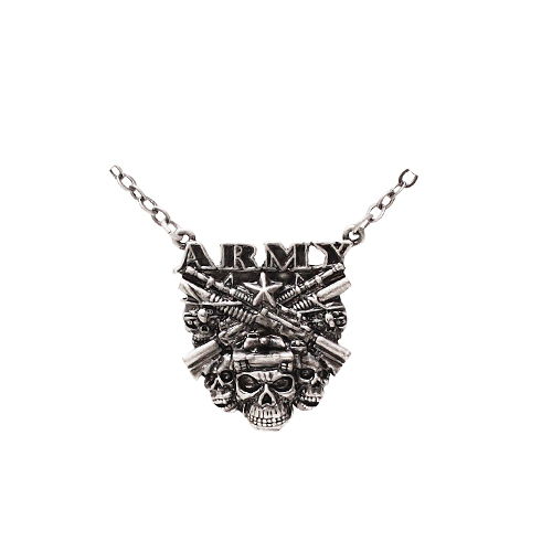 J274 Army Skull Necklace