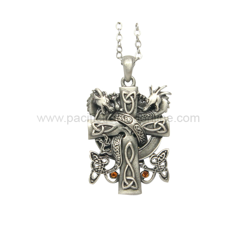 J365 Dragon Cross Necklace