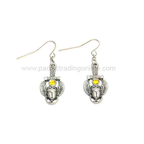 J377 Egyptian Scarab Earrings