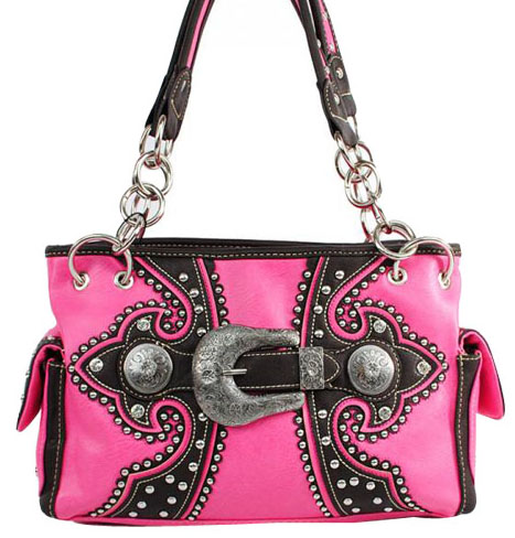 VSB8085PK Embroidery Buckle Pink Handbag