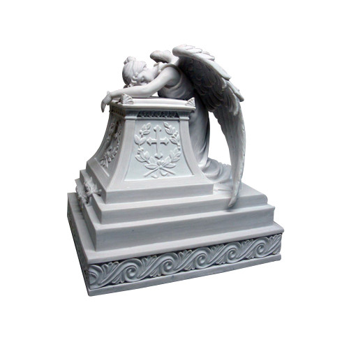 WH26435 Mourning Angel Urn- White