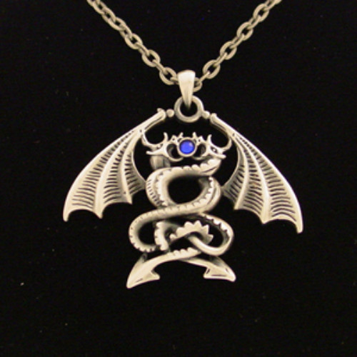 J028 Dueling Dragon Necklace