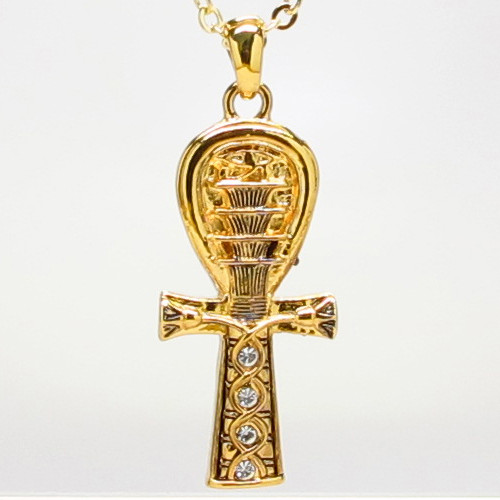 J363 ANKH WITH CRYSTALS NECKLACE