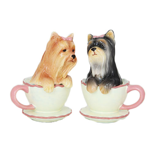 Pacific Trading Yorkie in Tea Cup Yorkshire Terriers Salt and Pepper