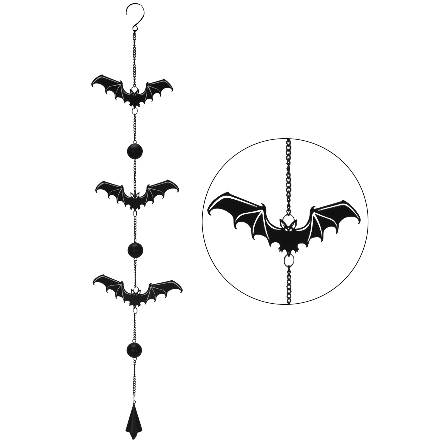 13784 Gothic Bats Hanging Decoration
