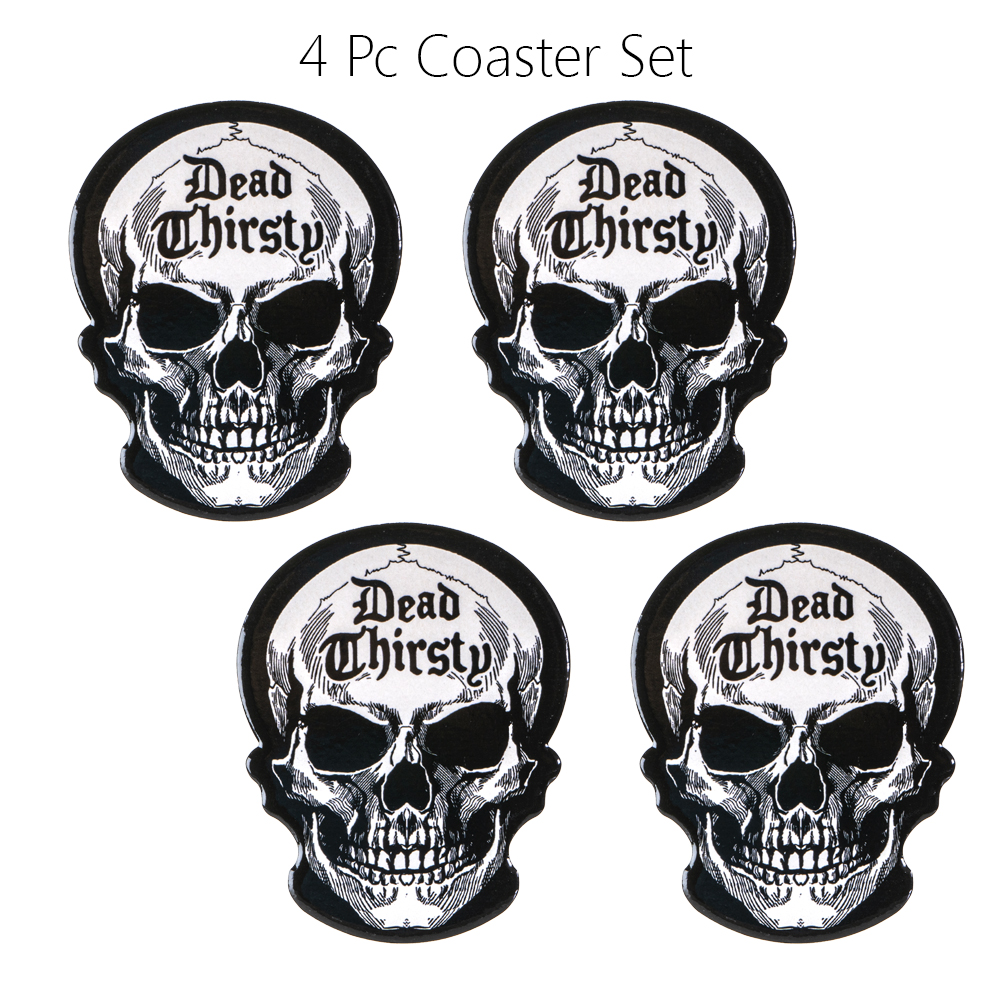 13795 Dead Thirsty Skull Coaster Set of 4