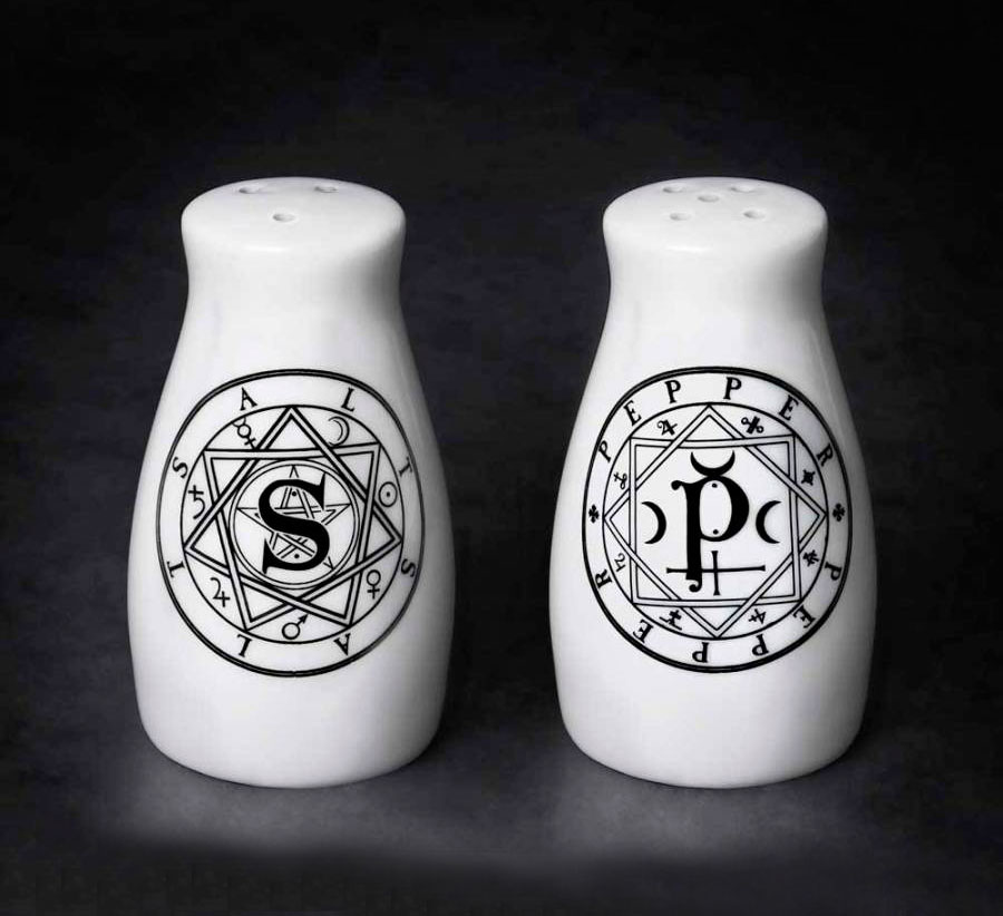 13797 Sacred Geometry Salt and Pepper Shaker Set