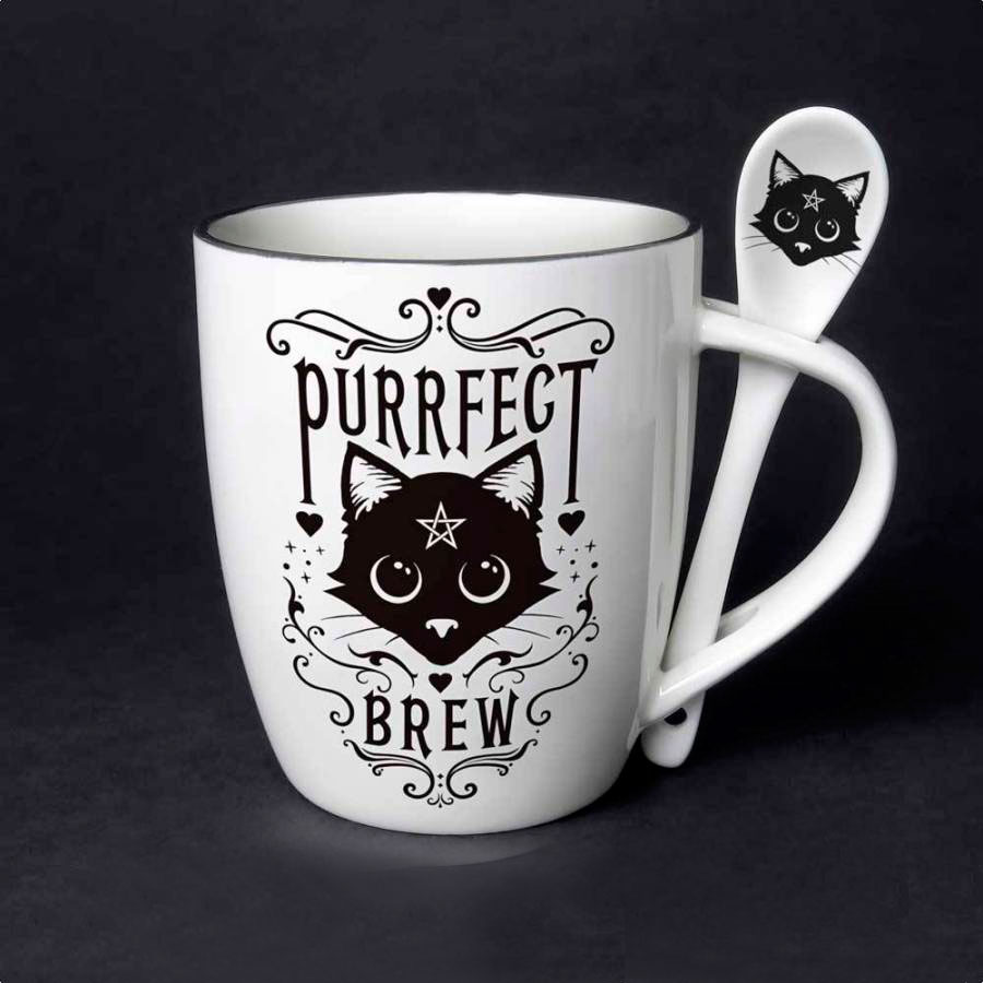 13799 Purrfect Brew Mug and Spoon Set