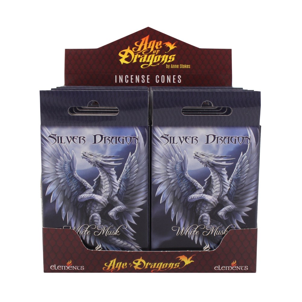 13816 Pack of 12 Silver Dragon Incense Cones