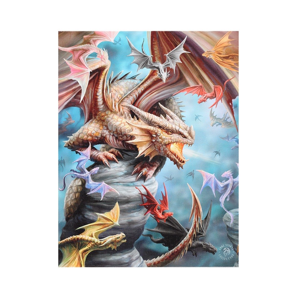 13824 Dragon Clan Canvas 7.5"W x 9.85"H Frame Art