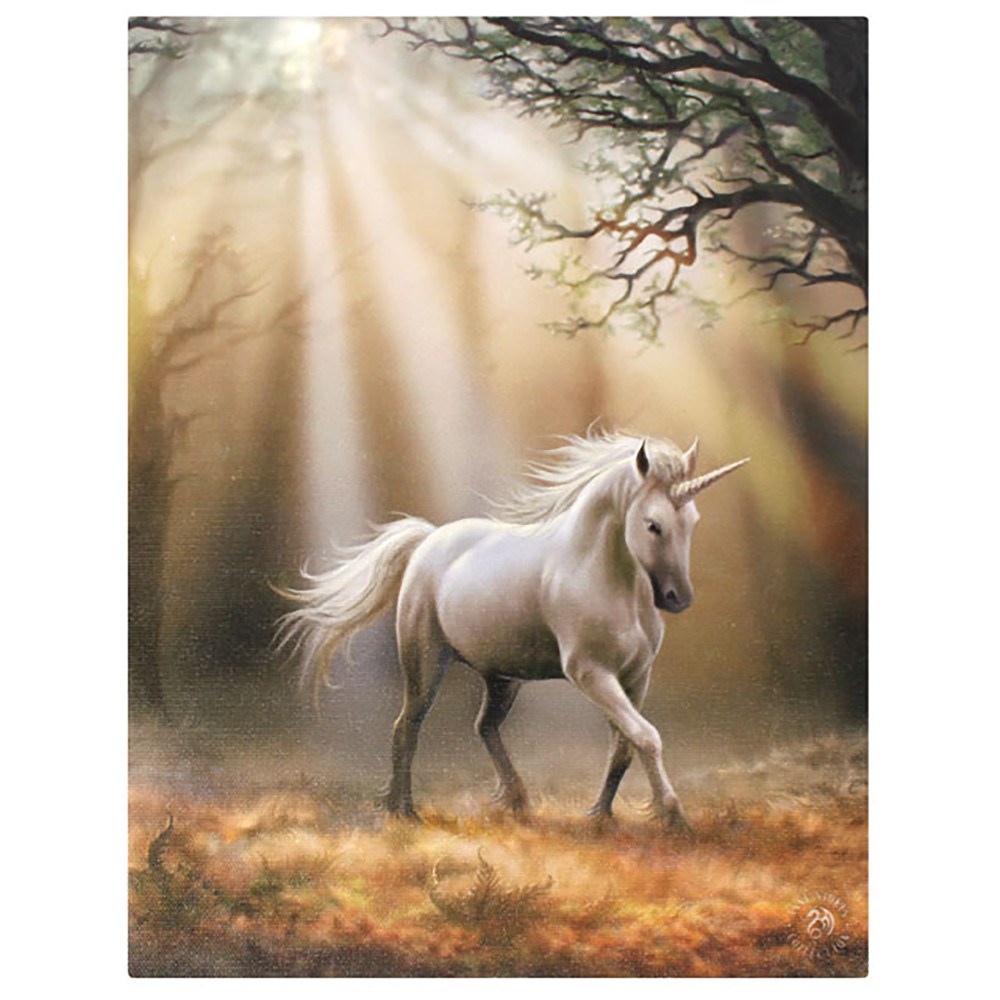 13833 Small Glimpse Unicorn Canvas 7.5"W x 9.85"H Frame Art