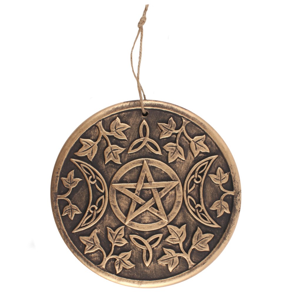 13860 Bronze Terracotta Triple Moon Plaque