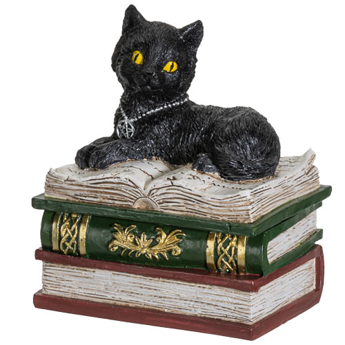 13868 Wiccan Black Cat Trinket Box