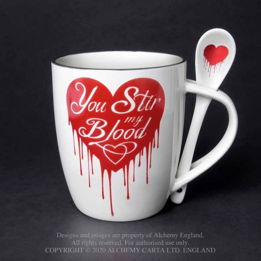 14024 You Stir My Blood Mug and Spoon Set