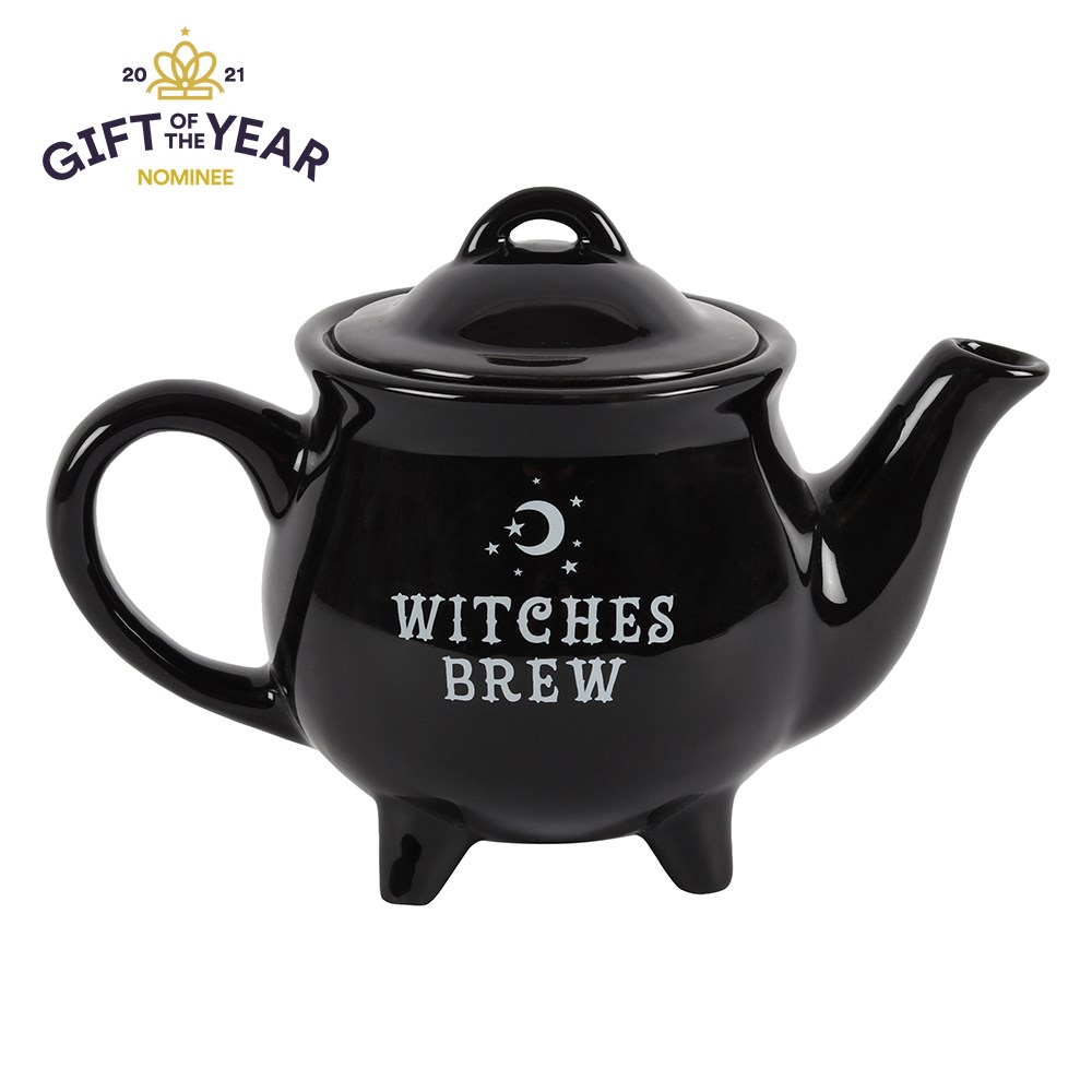 14079 Witches Brew Black Ceramic Tea Pot
