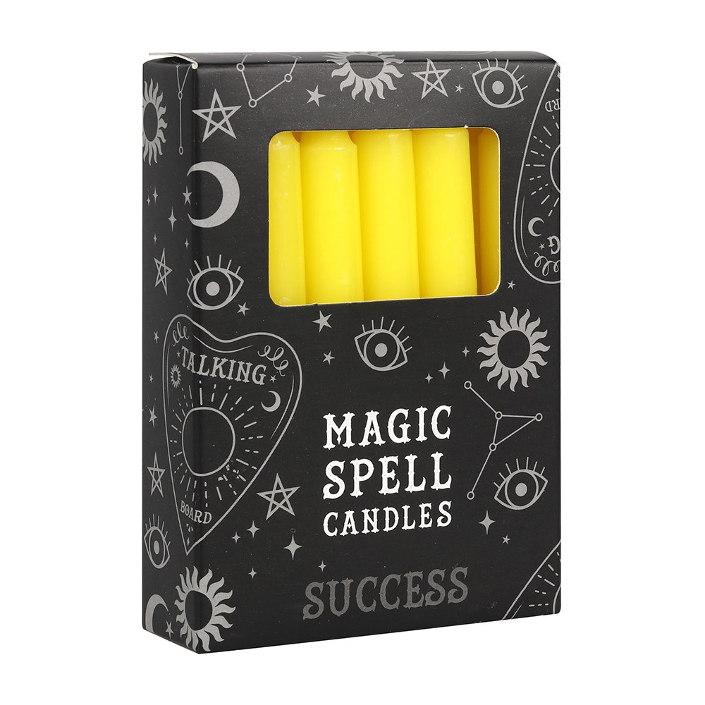 14107 Yellow "Success" Magic Spell Candles Pack of 12