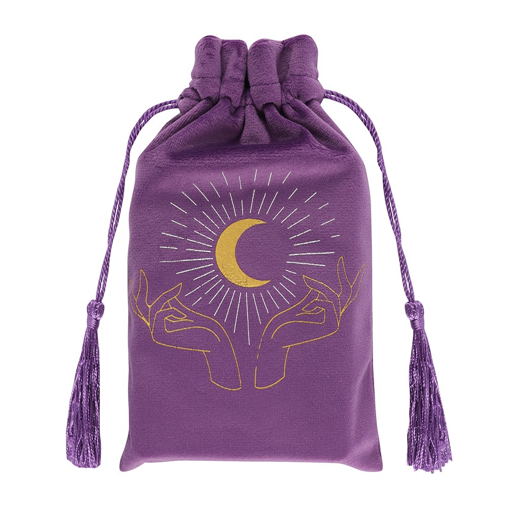 14183 Tarot Moon Hands Drawstring Pouch 6pc Pack