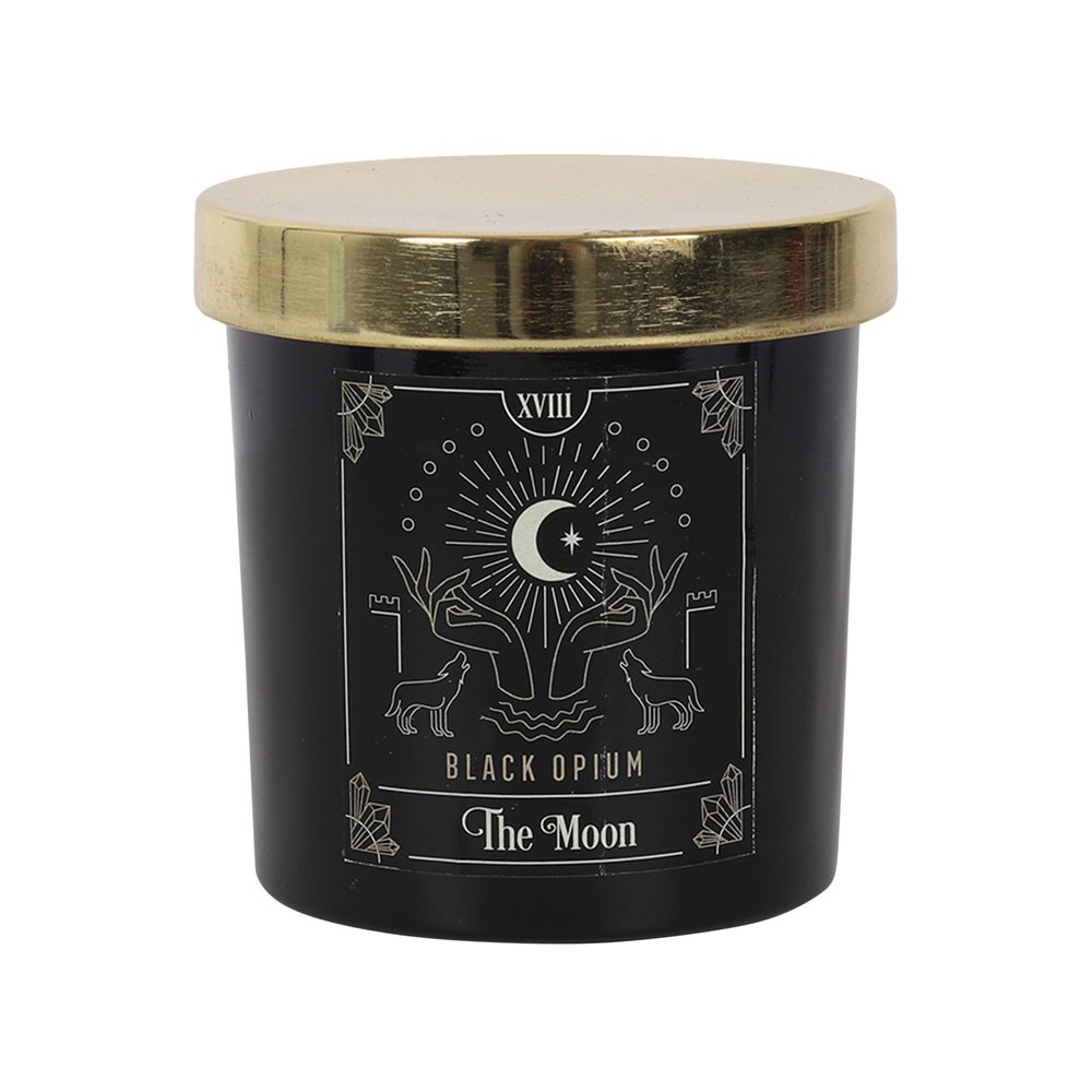 14563 The Moon Tarot Black Opium Scented Candle