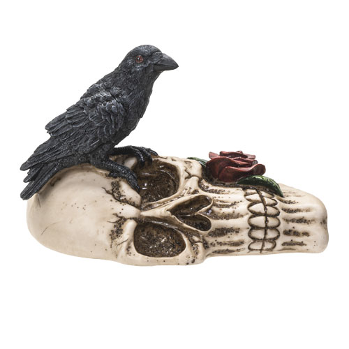 14696 Raven On Skull Ashtray C/24