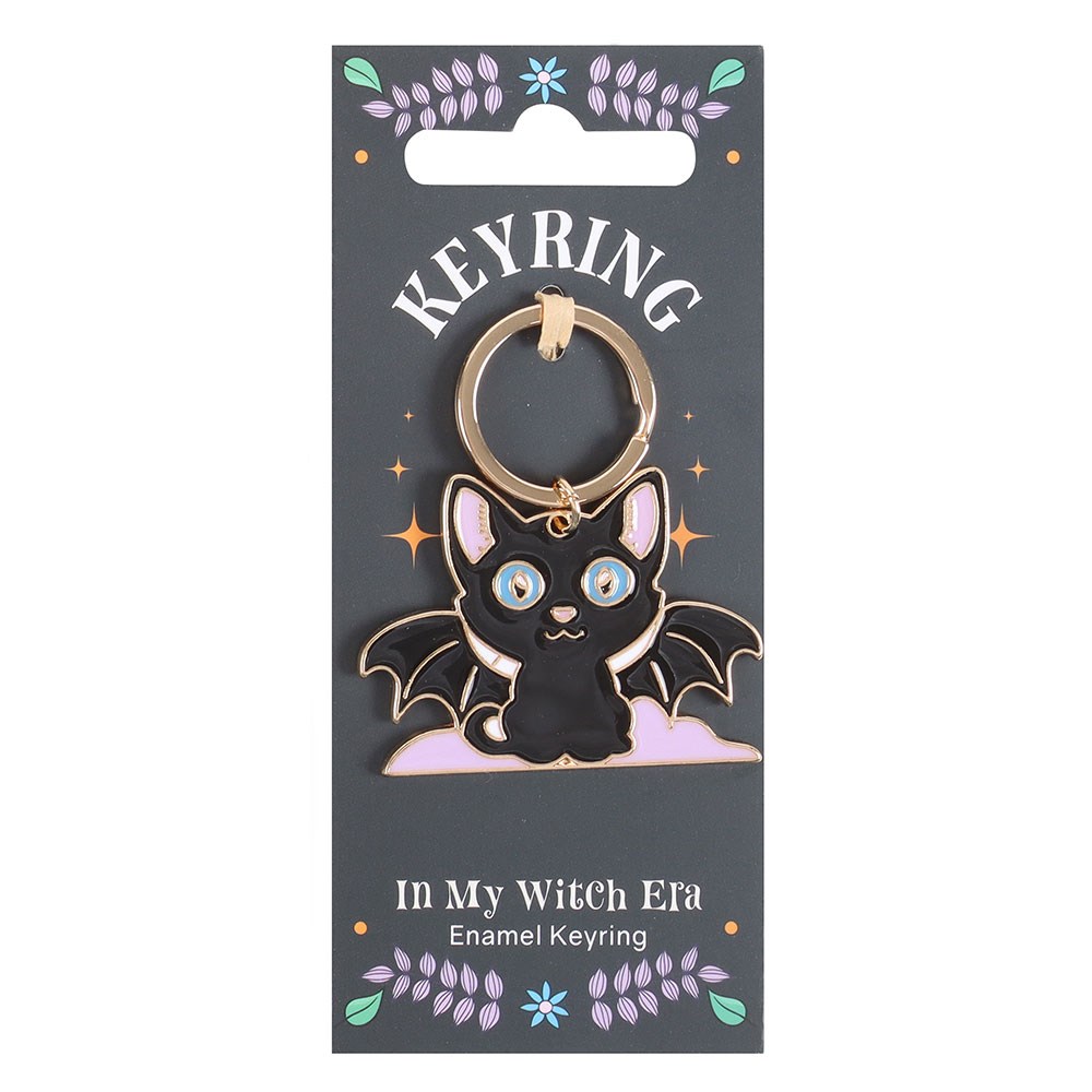 CU_41826 IN MY WITCH ERA BAT CAT ENAMELED KEYRING