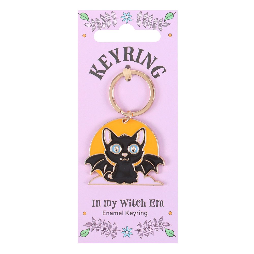 CU_41926 IN MY WITCH ERA BAT CAT AND MOON ENAMALED KEYRING