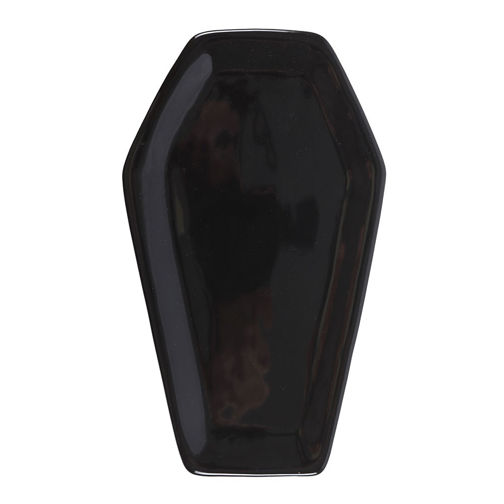 DE_32126 BLACK COFFIN CERAMIC TRINKET TRAY